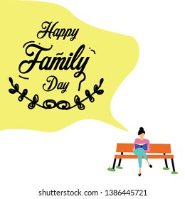 Happy Family Day Cartoon 2 D vector Template Design Illustration