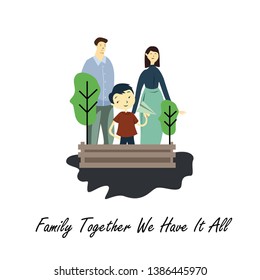 Happy Family Day Cartoon 2 D vector Template Design Illustration