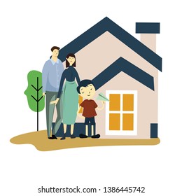 Happy Family Day Cartoon Vector Template Design Illustration