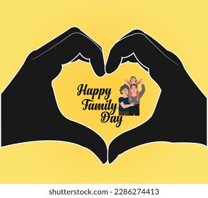 Happy family day, Cute family, parents with children, World . Family Illustration. Happy Family Day card , Vector illustration 