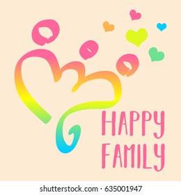 Happy Family Day. Suitable for banner, poster, greeting card, mug, shirt, template and print advertising
