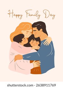 Happy Family Day. A template for greeting cards and posters. Vector illustration