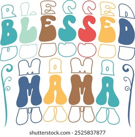 Happy Family Day Typography Retro Vector Illustration Design