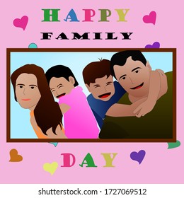 Happy family day vector art