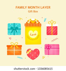 Happy Family Day vector illustration set.