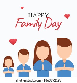 Happy Family Day Vector Illustration. Suitable for greeting card poster and banner