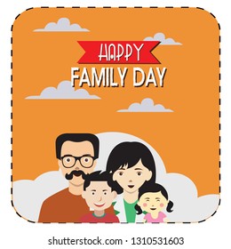 HAPPY FAMILY DAY VECTOR ILUSTRATION EPS 10