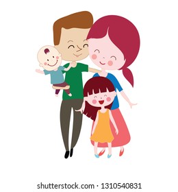 HAPPY FAMILY DAY VECTOR ILUSTRATION EPS 10