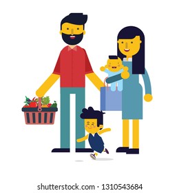 HAPPY FAMILY DAY VECTOR ILUSTRATION EPS 10