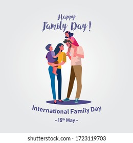 Happy Family Day vector. International Family Day, 15th May vector art.