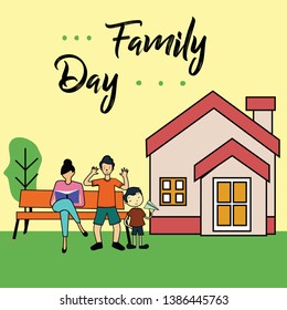 Happy Family Day Vector Template Design Illustration
