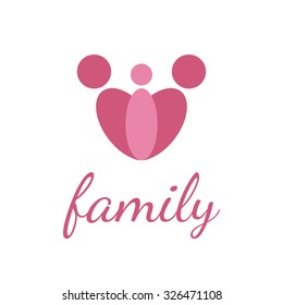 happy family design template on white background.Vector
