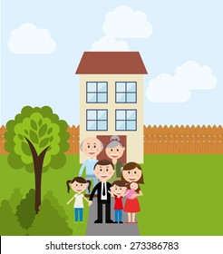 happy family design, vector illustration eps10 graphic 