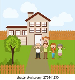 happy family design, vector illustration eps10 graphic 