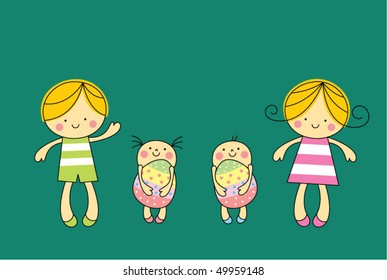 happy family easter greeting