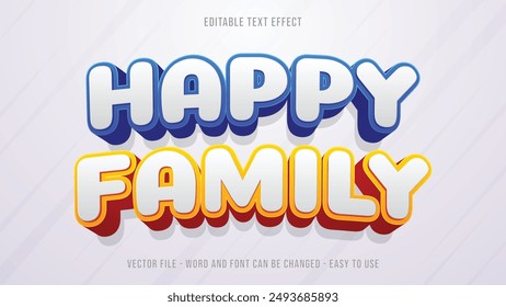 Happy family editable text effect