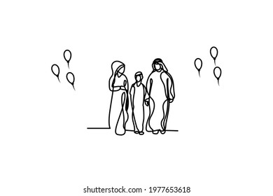 Happy family in eid -