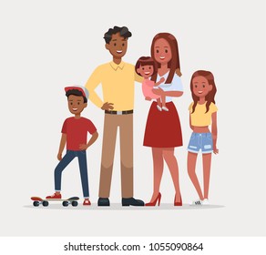 Happy family father mother and child character vector design