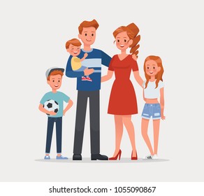 Happy family father mother and child character vector design