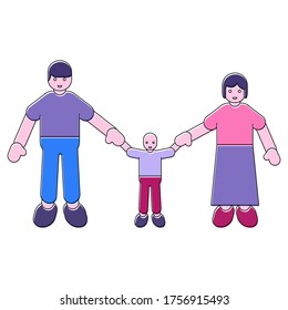Happy family: father, mother and child