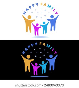 Happy family . father mother and child. cheerful colorful family symbol