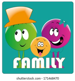 a happy family with a father, mother and a kid