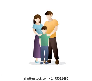 Happy family. Father, Mother, and Son. Family character vector design set. Vector illustration of a flat design - stock vector