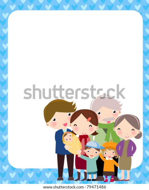 Happy Family Frame Stock Vector (Royalty Free) 79471486