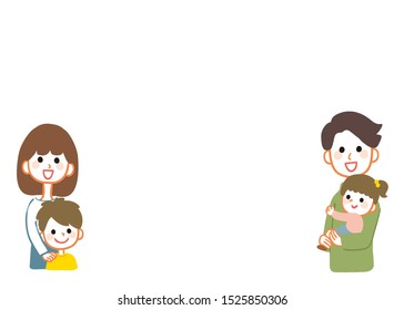 Illustration de cadre de famille heureux. La partie vide est l'espace de copie.