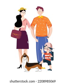 Happy family fun vector illustration concept 