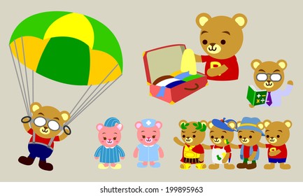 happy family funny bears