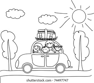 Similar Images, Stock Photos & Vectors of happy family going on holiday ...