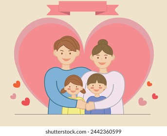 happy family group home heart
