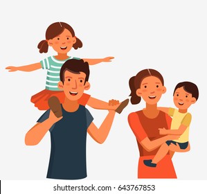 Happy family having fun 