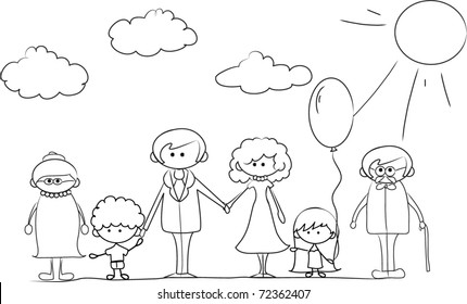 My Family Coloring Images Stock Photos Vectors Shutterstock