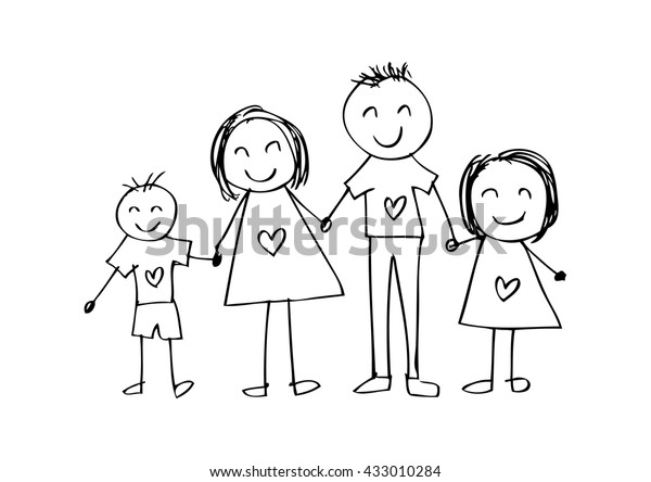 Happy Family Holding Hands Smiling Hand Stock Vector (Royalty Free ...