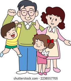 happy family in the house
