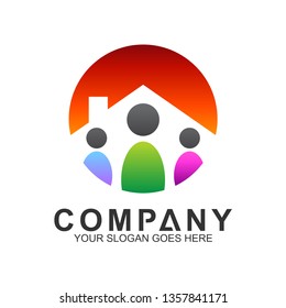 Happy Family House Logo, Housing Community, Logo House Care, 
Home People, We Care Logo, Charity Symbols