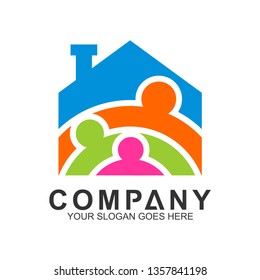 Happy Family House Logo, Housing Community, Logo House Care, 
Home People, We Care Logo, Charity Symbols