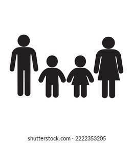  Happy family icon doodle line vector sign