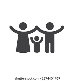 Happy family icon, flat sign for using in the App, Logo, Web.