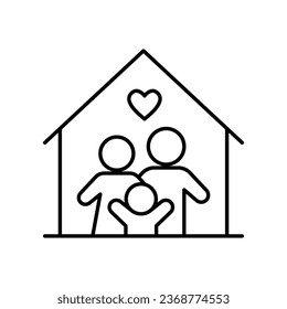 Happy family Icon. Flat style. Mom, dad, and child of Parents symbol for your web site design, logo, app, UI. Vector illustration design.