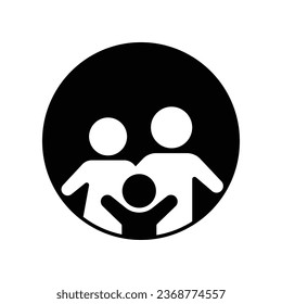 Happy family Icon. Flat style. Mom, dad, and child of Parents symbol for your web site design, logo, app, UI. Vector illustration design.