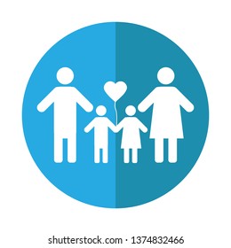 Happy family icon with heart.heart family icon.