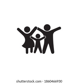 Happy Family Icon Isolated on White Background Vector Graphic 