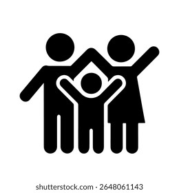 happy Family Icon silhouette vector illustration isolated flat style