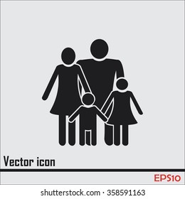 Happy Family Icon Simple Figures Dad Stock Vector (Royalty Free ...