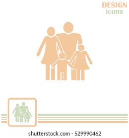 Happy Family Icon Simple Figures Dad Stock Vector (Royalty Free ...