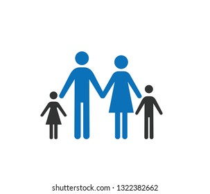 Happy family icon vector 