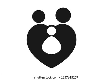 aislamiento del vector de icono de familia feliz
